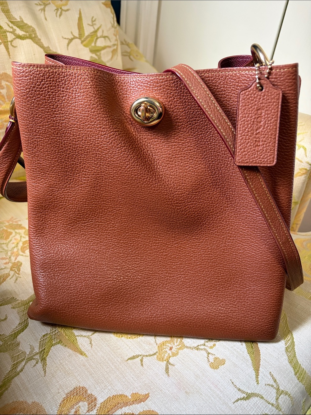 Coach Pebbled Leather Shoulder Bag with Crossbody strap